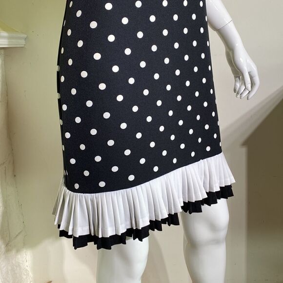 Sandra Darren Black & White Polka Dot Mini Dress - Picture 6 of 14